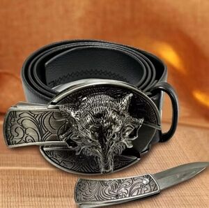 Wolf belt buckle. 48"
